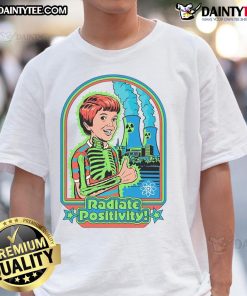 Funny Steven Rhodes Radiate Positivity T-Shirt featuring a vibrant design promoting positivity and humor for casual wear.