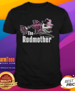 Funny The Rodmother Fishing Mom T-Shirt featuring humorous fishing graphics for dedicated fishing mothers.