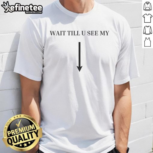 Funny Wait Till U See My Arrow Naughty Humor T-Shirt design featuring playful graphics and witty text for a humorous style.