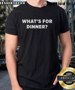 Funny What's for Dinner T-Shirt featuring humorous food graphics, perfect for casual wear and food lovers.
