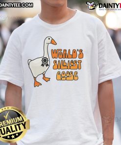 Funny World's Silliest Goose T-Shirt featuring a whimsical goose design, perfect for humor lovers and casual wear.
