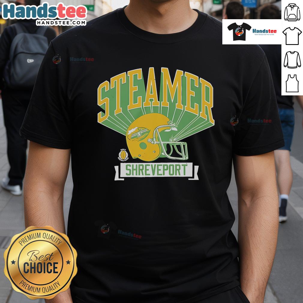 Good 1974 Shreveport Steamer Retro Helmet T Shirt Good 1974 Shreveport Steamer Retro Helmet T-Shirt featuring vintage design and classic team colors, perfect for fans.