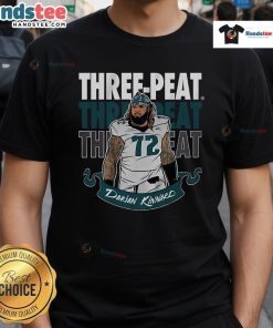 Good 2025 Darian Kinnard Three-Peat T-Shirt featuring bold graphics celebrating Kinnard's achievements in sports.