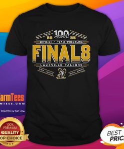 2025 MHSAA Team Wrestling Final 8 D4 Lakeville Falcons T-Shirt featuring team logo and championship design.