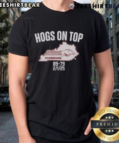Good Arkansas Basketball Hogs On Top Of Kentucky T-Shirt featuring bold graphics celebrating the Arkansas Razorbacks.