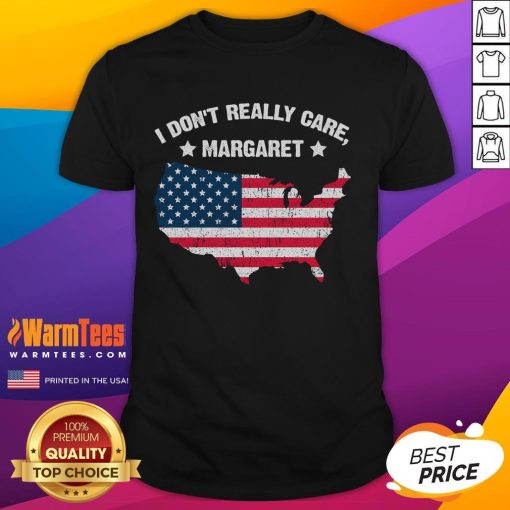 Alt Text: Good I Dont Really Care Margaret JD Vance meme America map T-shirt showcasing a humorous graphic design.