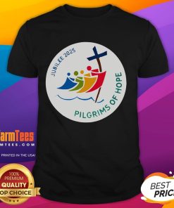 Good Jubilee 2025 Pilgrims Of Hope T-Shirt design for faith journey, featuring vibrant graphics and inspirational messaging.