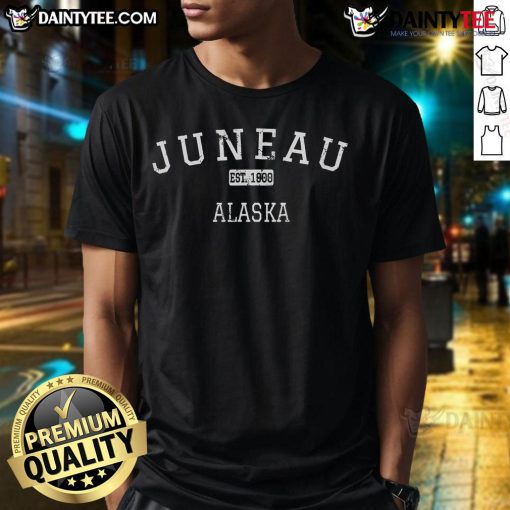 Vintage Good Juneau Alaska Est 1900 T-Shirt featuring retro design and classic typography, perfect for Alaska enthusiasts.