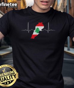 Good Lebanon Heart T-Shirt featuring a vibrant Lebanese heartbeat design, perfect for expressing love for Lebanon.