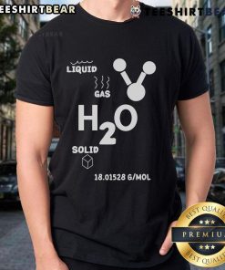 Good Liquid Gas H2O Solid G Mol T-Shirt featuring a creative water molecule design, perfect for science enthusiasts.