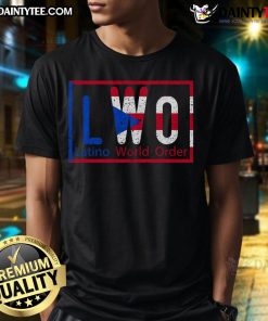 Good Lwo Latino World Order Puerto Rico T-Shirt featuring vibrant colors and bold graphics, perfect for fans and collectors.