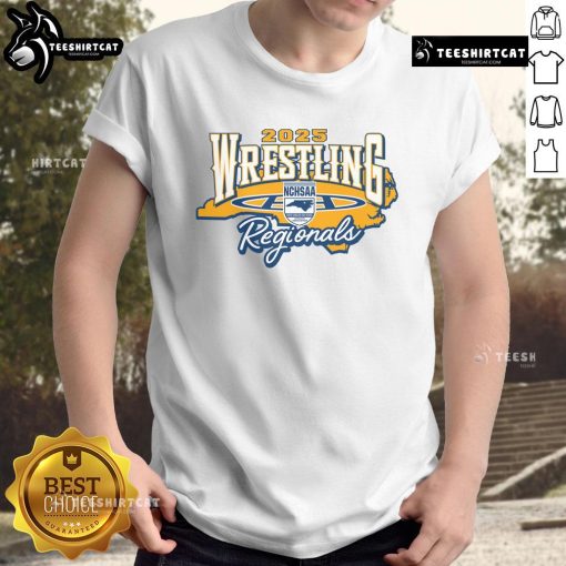 Good NCHSAA Wrestling Regionals 2025 T-Shirt featuring bold graphics and vibrant colors for wrestling fans.