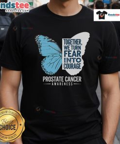 Good Prostate Awareness Light Blue Ribbon T-Shirt promoting courage and support for prostate health awareness.