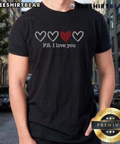 Good Ps I Love You Valentines Day heart T-shirt in red with playful typography, perfect for expressing love.