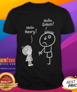 Good Simon In The Land Of Chalk Drawings Hello Henry Hello Simon T-Shirt featuring vibrant chalk art design.