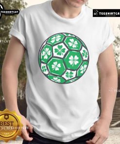 Good Soccer Ball Ireland Shamrock design on a St. Patrick's Day T-shirt celebrating Irish culture and soccer spirit.