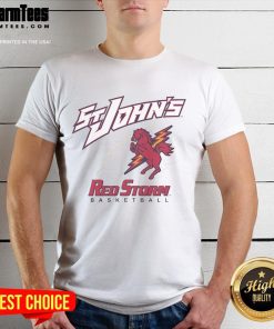 Good St John's Red Storm Basketball T-Shirt featuring team colors and logo, perfect for fans and game day attire.