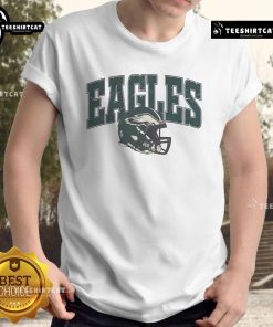 Good Super Bowl LIX Eagles Bird Gang Helmet T-Shirt featuring vibrant team colors and bold graphics for fans.