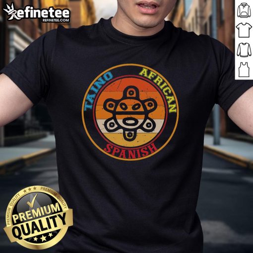 Good Taino African Spanish Puerto Rico Coqui T-Shirt showcasing Puerto Rican roots with vibrant colors and cultural design.