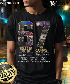 Alt Text: Good The O'Jays 67 Years Of 1958-2025 Thank You For The Memories T-Shirt featuring a vibrant design celebrating music history.
