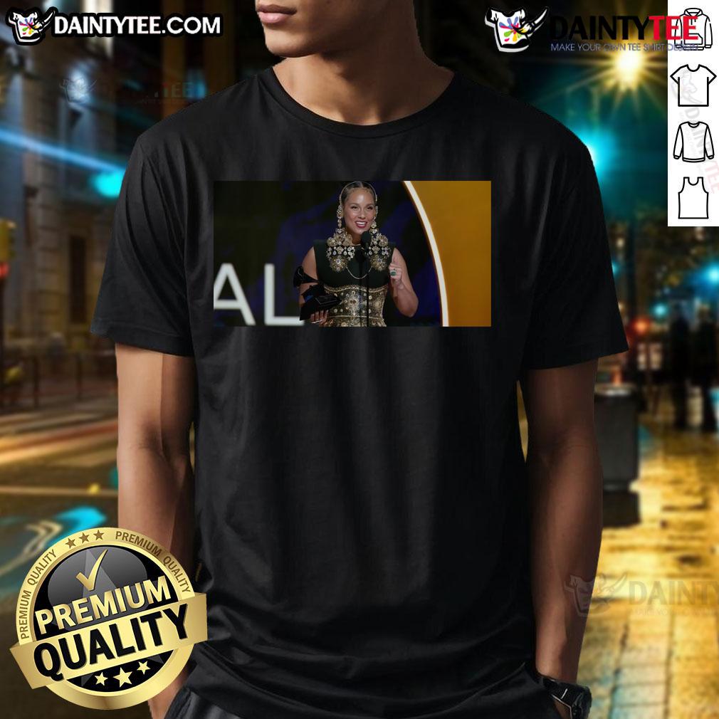 Hot Alicia Keys Calls Dei ‘A Gift’ In Grammys Speech After Trump's Anti-Diversity Comments T-Shirt Alicia Keys wearing a t-shirt that reads Dei 'A Gift' during her Grammys speech, addressing Trump's anti-diversity comments.