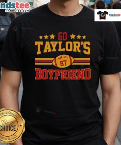 Alt Text: Hot Go Taylor's Boyfriend 87 KC T-shirt in vibrant colors, perfect for fans showcasing their love for Taylor Swift.