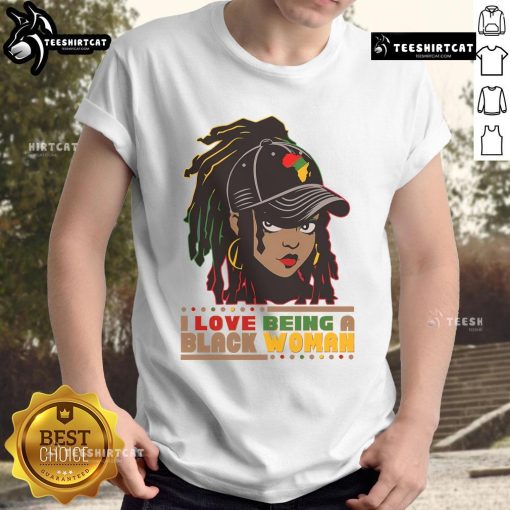 Hot 'I Love Being A Black Woman' T-Shirt celebrating Black History, featuring bold text and vibrant colors.