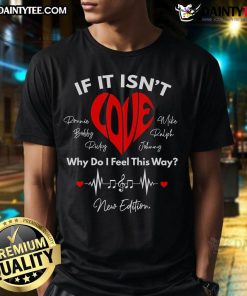 Hot If It Isn't Love Ronnie Bobby Ricky Mike Ralph And Johnny T-Shirt featuring iconic 90s boy band design.