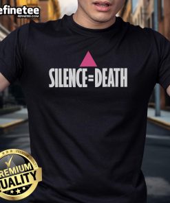 Vintage LGBT Pride T-Shirt featuring 'Silence = Death' slogan, celebrating LGBTQ+ rights and equality during Pride Month.