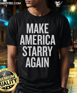 Hot Make America Starry Again T-Shirt featuring bold graphics in patriotic colors for stylish and fun casual wear.