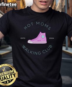 Alt Text: Hot Moms Walking Club Mama Mothers Day 2024 T-Shirt featuring a stylish design for active mothers celebrating motherhood.