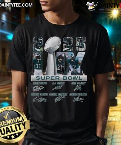 Hot Philadelphia Eagles 'Fuck Around And Find Out' Super Bowl LIX T-shirt featuring bold graphics and team colors.