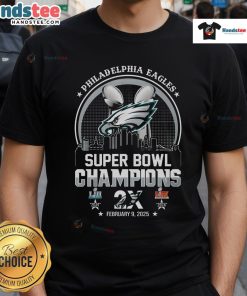 Alt Text: Hot Philadelphia Eagles Super Bowl Champions Repeat 2017 2025 T-Shirt featuring bold team logo and vibrant colors.
