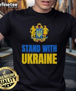 Hot Stand With Ukraine Protest T-Shirt featuring anti-Russia and Trump graphics, promoting awareness and solidarity.