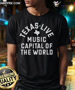 Hot Texas Live Music Capital of the World T-Shirt featuring vibrant graphics celebrating Texas music culture.