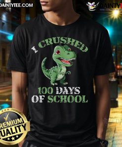 Alt Text: Cute Nice 100 Days Of School Tyrannosaurus T-Shirt featuring a playful dinosaur design for kids' celebrations.