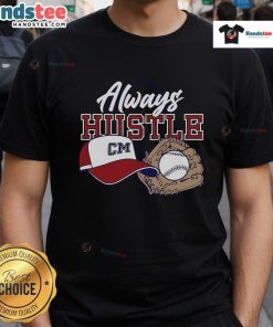 Nice Always Hustle Baseball T-Shirt in black, featuring a motivational print, perfect for sports and casual wear.