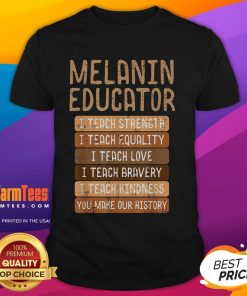 Nice Black History Melanin Educator T-Shirt celebrating African pride with vibrant design and inspiring message.