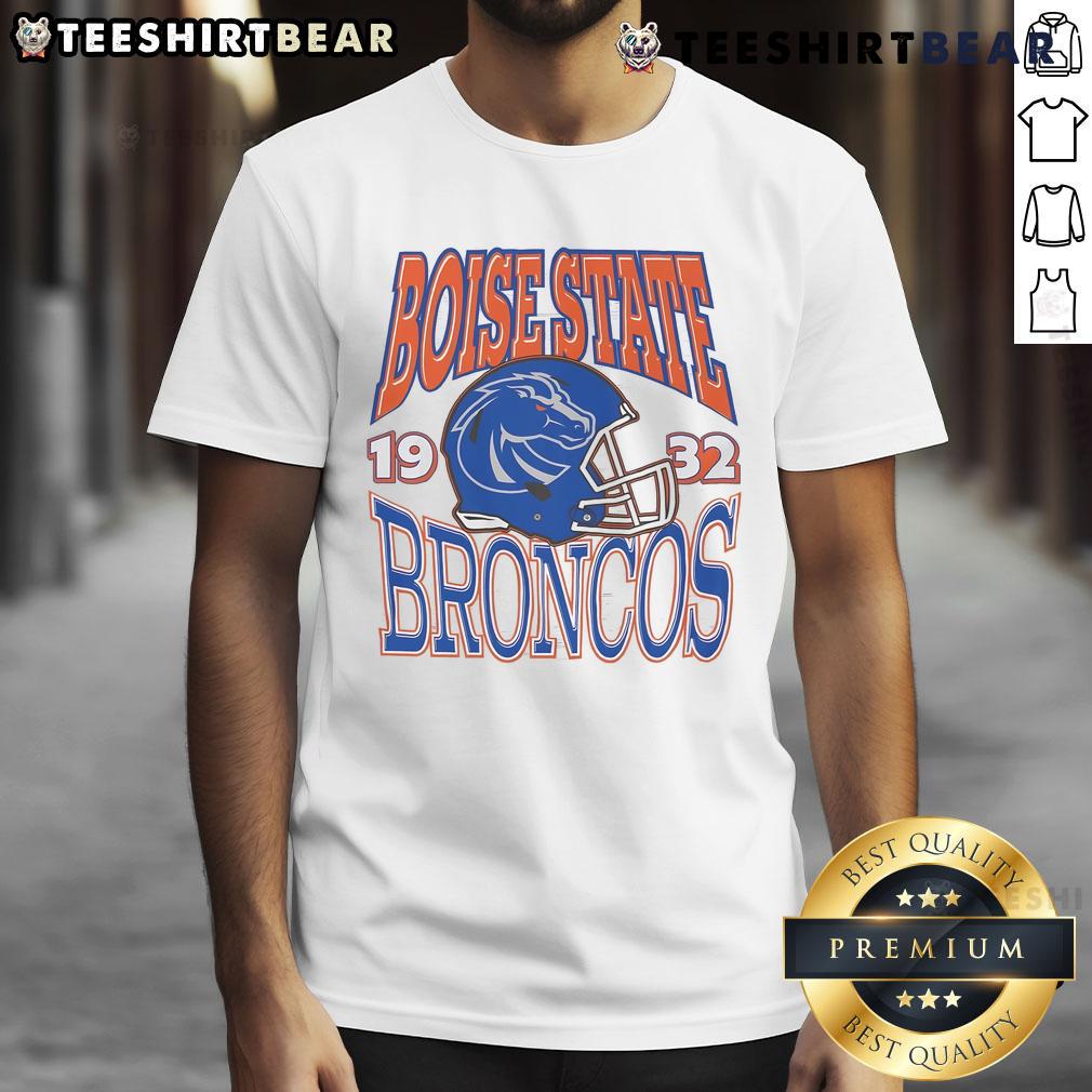 Nice Boise State Broncos Classic Team Helmet T Shirt Boise State Broncos Classic Team Helmet T-Shirt featuring vibrant team colors and logo, perfect for fans.