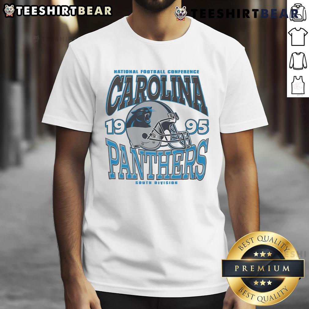 Nice Carolina Panthers Classic Team Helmet T Shirt Alt Text: Classic Carolina Panthers team helmet t-shirt featuring bold graphics and a comfortable fit for fans.