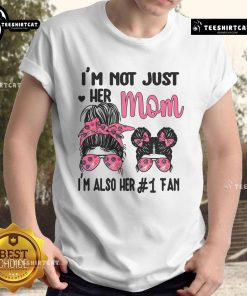 Cheer mom and daughter wearing matching 'Cheerleading Mama' T-shirts, celebrating their love for cheerleading together.