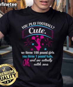 Nice cheerleaders in cute cheerleading t-shirt, showcasing team spirit and football enthusiasm in vibrant colors.