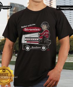 Alt Text: Nice Dylan Strome Rollin' With The Stromies T-Shirt featuring a vibrant design celebrating hockey star Dylan Strome.