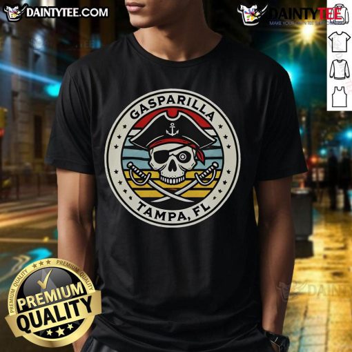 Nice Gasparilla Tampa FL 2025 Pirate T-Shirt featuring vibrant pirate graphics and festive colors for the Gasparilla celebration.