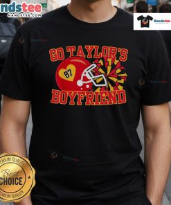 Nice Go Taylor's Boyfriend 87 Helmet T-Shirt featuring a stylish design perfect for fans and casual wear.