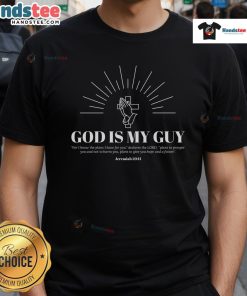 Nice God Is My Guy T-Shirt featuring bold text design in vibrant colors on a casual tee, perfect for expressing faith.