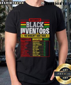 Nice History Of Forgotten Black Inventors Black History Month T-Shirt featuring iconic figures and vibrant design.