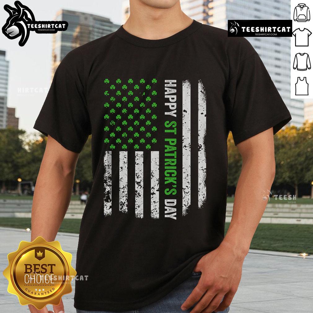 Nice Irish American Flag Distressed Happy St Patrick'S Day Flag T Shirt Distressed Irish American flag design on a Happy St. Patrick's Day T-shirt, perfect for celebrating the holiday.
