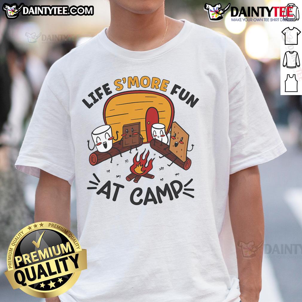 Nice Life'S More Fun At Camp Camping Campfire Marshmallow T Shirt Nice Life's More Fun At Camp T-Shirt featuring a campfire and marshmallow design, perfect for camping enthusiasts.