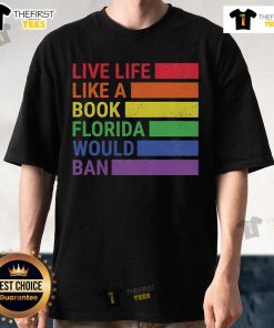 Vintage Pride Month T-Shirt with 'Live Life Like A Book' design, perfect for Florida's LGBTQ+ community celebrations.